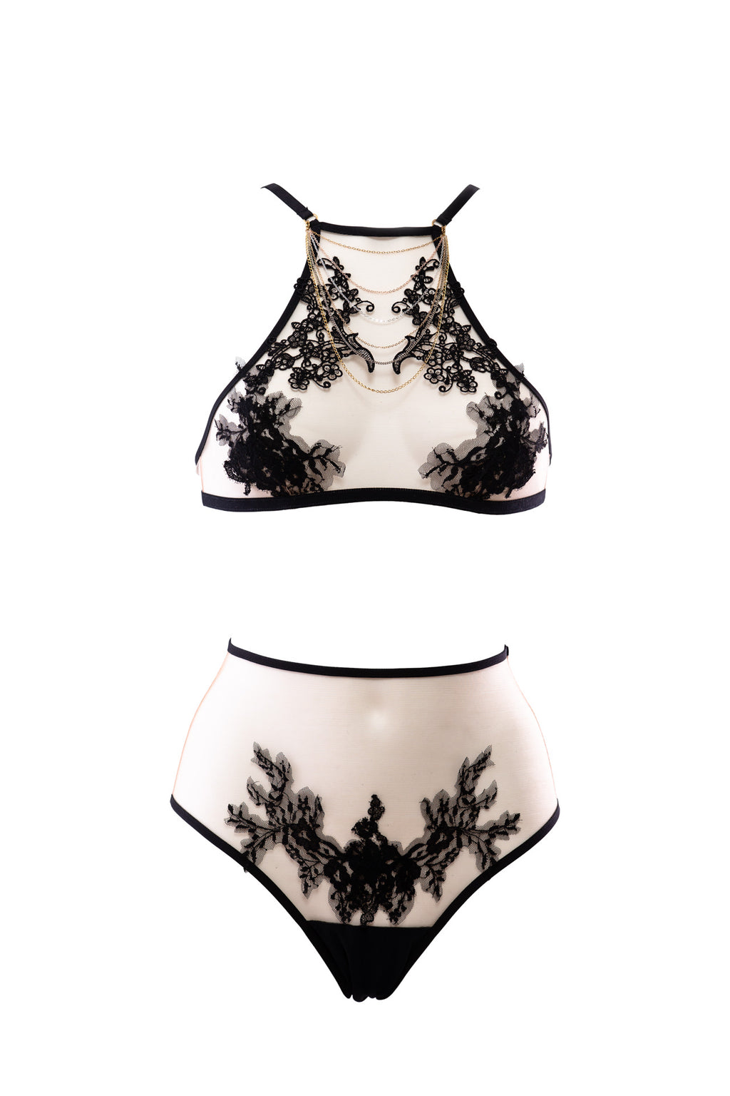 High Neck Bra SOFT WHISPER with Signature Chain