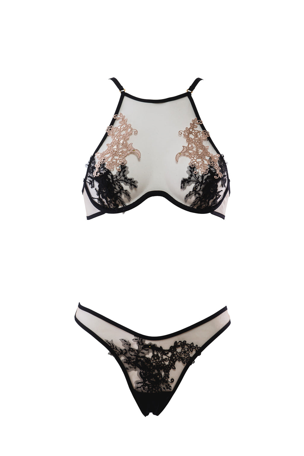 High Neck Underwired Bra VELVET FLAME