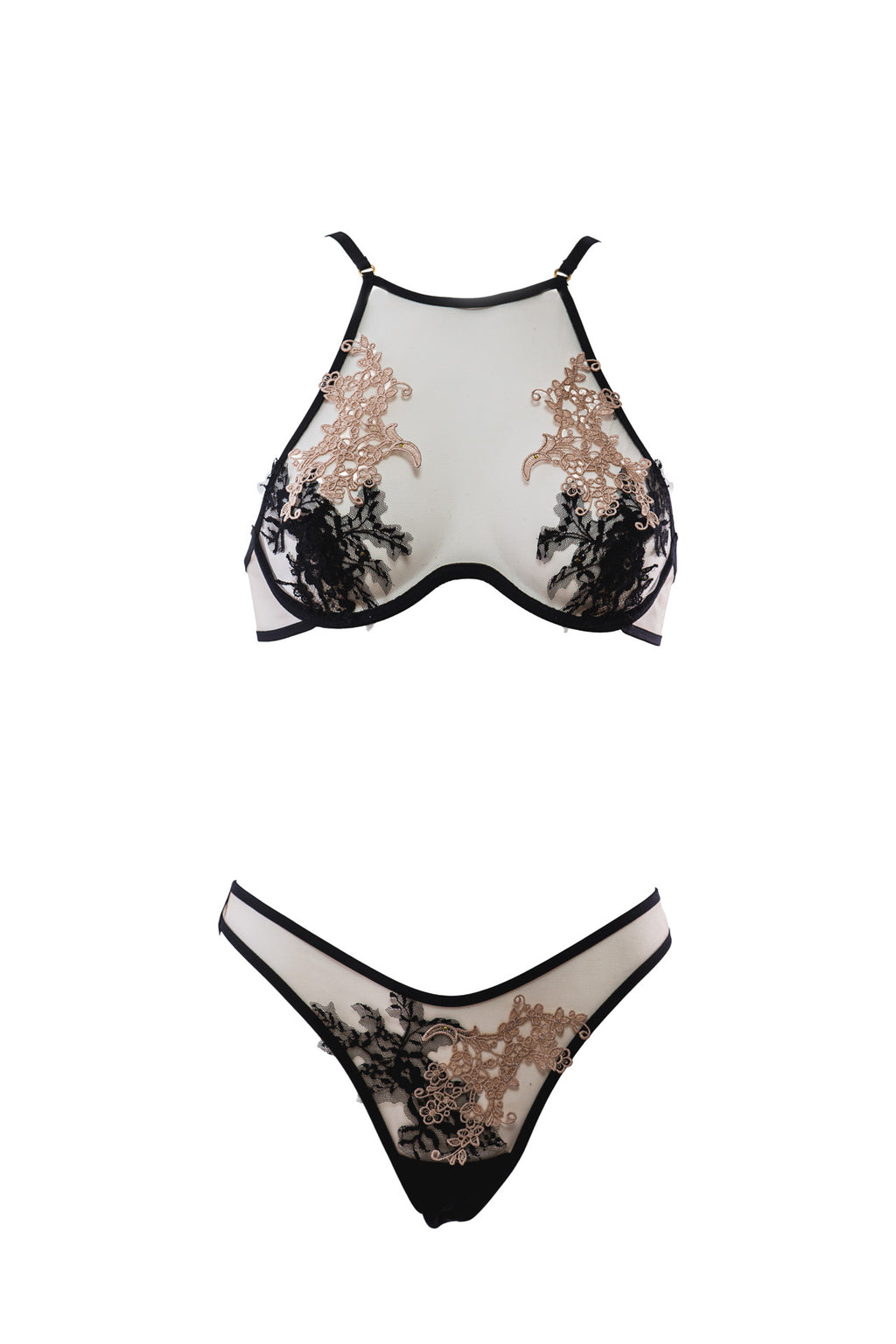 High Neck Underwired Bra VELVET FLAME