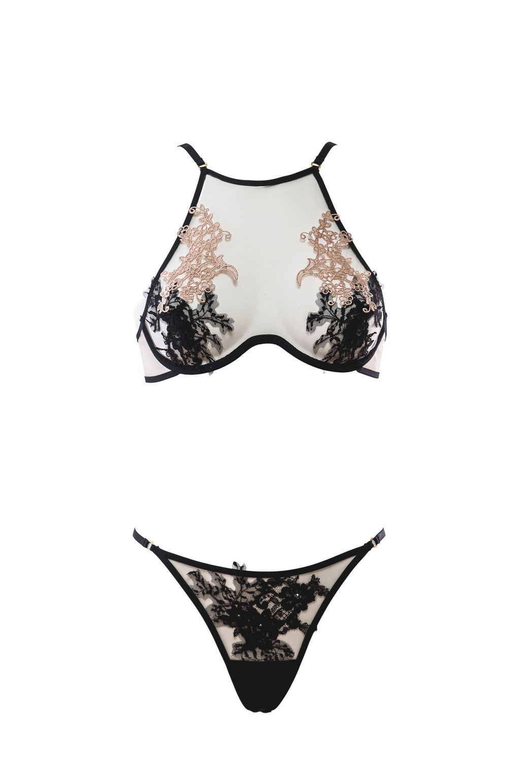 High Neck Underwired Bra VELVET FLAME